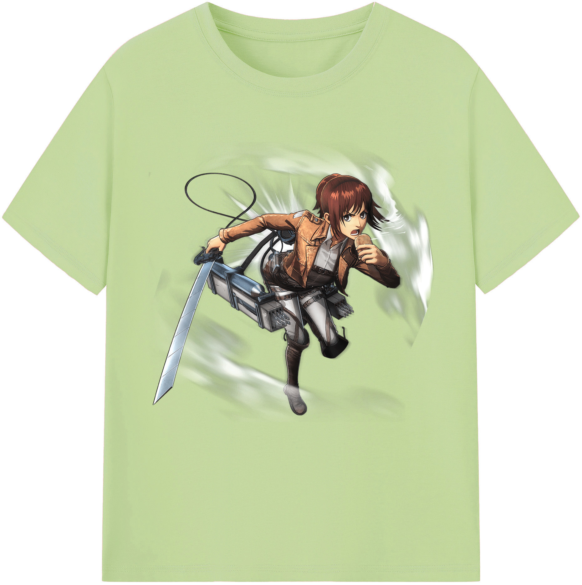 （画像用） 進撃の巨人 サシャ·ブラウス Attack on Titan Sasha Blaus 綿100％半袖Tシャツ（フロントプリント）